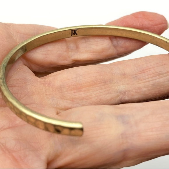 JK JEWELRY Gold Tone Textured Cuff Bangle Bracelet - Picture 3 of 6